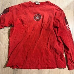 adidas Red Long Sleeve Tee with Graphic